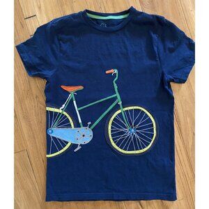 Mini Boden Navy Bicycle Bike Short Sleeve Embroidered Appliqué T Shirt 11-12 LN